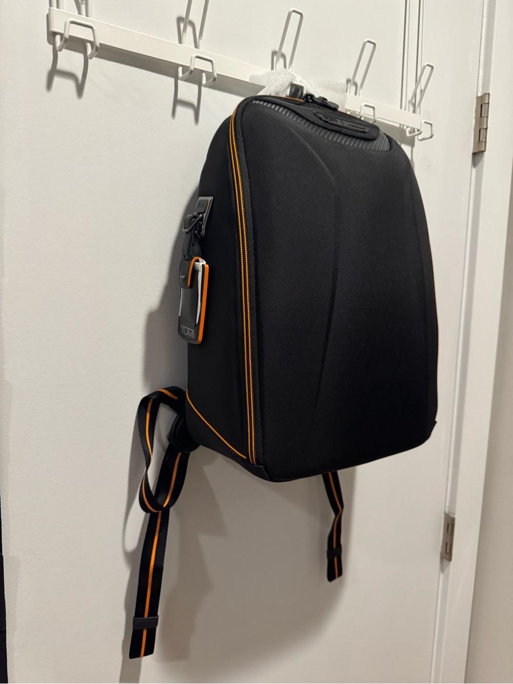 New Tumi x McLaren Halo Black and Orange Trim Men's Backpack — Sleek Urban Carry